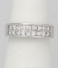 Load image into Gallery viewer, 14k White Gold 1.00ct Princess Cut Diamond Invisible Channel Set Wedding Band
