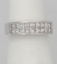 Load image into Gallery viewer, 14k White Gold 1.00ct Princess Cut Diamond Invisible Channel Set Wedding Band
