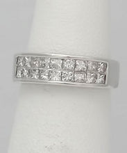 Load image into Gallery viewer, 14k White Gold 1.00ct Princess Cut Diamond Invisible Channel Set Wedding Band
