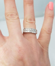 Load image into Gallery viewer, 14k White Gold 1.00ct Princess Cut Diamond Invisible Channel Set Wedding Band