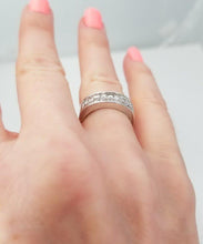 Load image into Gallery viewer, 14k White Gold 1.00ct Princess Cut Diamond Invisible Channel Set Wedding Band