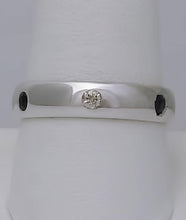 Load image into Gallery viewer, 14k White Gold 1/10ct Round Diamond 1/10ct Round Sapphire Eternity Wedding Band