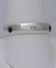 Load image into Gallery viewer, 14k White Gold 1/10ct Round Diamond 1/10ct Round Sapphire Eternity Wedding Band