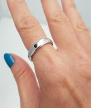 Load image into Gallery viewer, 14k White Gold 1/10ct Round Diamond 1/10ct Round Sapphire Eternity Wedding Band