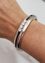 Load image into Gallery viewer, 2.00ct Four Diamond Floating Split Bangle Bracelet In 14k White Gold