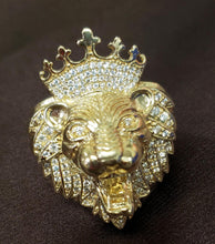 Load image into Gallery viewer, Mens 14k Yellow Gold CZ XL Lion King Head Ring