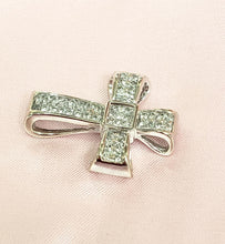 Load image into Gallery viewer, 1/2ct Princess and Round Diamond Cross Pendant in 14k White Gold
