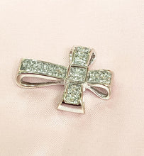 Load image into Gallery viewer, 1/2ct Princess and Round Diamond Cross Pendant in 14k White Gold