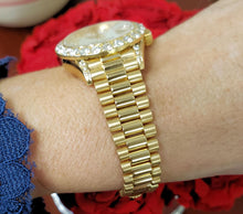 Load image into Gallery viewer, 26mm Rolex President Datejust 18k Yellow Gold Diamond Bezel MOP Dial 69178
