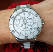 Load image into Gallery viewer, 41mm Tag Heuer Formula 1 White Chronograph Diamond Ceramic Watch CAH1211

