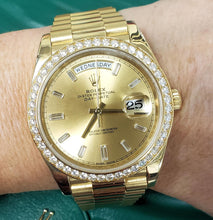 Load image into Gallery viewer, 40mm Rolex Day Date President 18k Yellow Gold Factory Diamond Dial Bezel 228348
