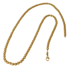 5mm Bead Dog Tag Chain Necklace Diamond Cut 10k Italian Yellow Gold 24 1/2"