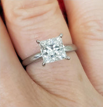 Load image into Gallery viewer, 1.55ct Princess Cut Diamond Engagement Ring in 14k White Gold (VS2/KL)

