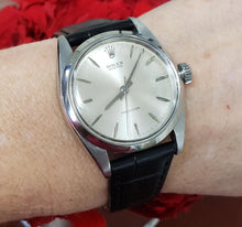 Load image into Gallery viewer, 34mm Vintage 1966 Rolex Oyster Precision Stainless Manual Wind Silver Dial 6426
