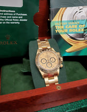 Load image into Gallery viewer, 40mm Rolex Daytona Cosmograph 18k Gold Inverted 6 Oyster Gold Dial 16528
