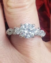 Load image into Gallery viewer, GIA Certifed 2.00ct T.W. Round Diamond Verrago Engagement Ring in 18k White Gold