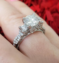 Load image into Gallery viewer, GIA Certifed 2.00ct T.W. Round Diamond Verrago Engagement Ring in 18k White Gold