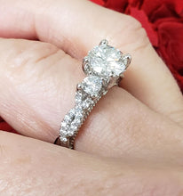 Load image into Gallery viewer, GIA Certifed 2.00ct T.W. Round Diamond Verrago Engagement Ring in 18k White Gold