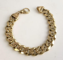 Load image into Gallery viewer, Mens 14k Yellow Gold 12mm Solid Flat Curb Cuban Bracelet 8 3/4"