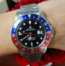 Load image into Gallery viewer, 40mm Rolex GMT-Master Pepsi Blue & Red Bezel Stainless Steel Jubilee 16750