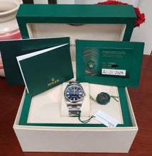 Load image into Gallery viewer, Complete Set 2024 Rolex Oyster Perpetual Blue Dial Auto Stainless Steel 126000