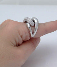 Load image into Gallery viewer, LADIES 18K WHITE GOLD 2.12CT DIAMONDS CABLE LINK STATEMENT DOME RING SI1-2 7 1/2