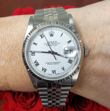Load image into Gallery viewer, 36mm Rolex Datejust Stainless Steel Jubilee White Roman Dial Automatic 16220

