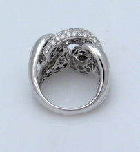 Load image into Gallery viewer, LADIES 18K WHITE GOLD 2.12CT DIAMONDS CABLE LINK STATEMENT DOME RING SI1-2 7 1/2