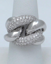 Load image into Gallery viewer, LADIES 18K WHITE GOLD 2.12CT DIAMONDS CABLE LINK STATEMENT DOME RING SI1-2 7 1/2