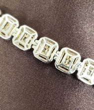Load image into Gallery viewer, 4.00ct T.W. Baguette Square Diamond Tennis Link Bracelet in 10k White Gold
