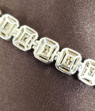 Load image into Gallery viewer, 4.00ct T.W. Baguette Square Diamond Tennis Link Bracelet in 10k White Gold