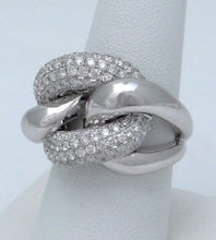 Load image into Gallery viewer, LADIES 18K WHITE GOLD 2.12CT DIAMONDS CABLE LINK STATEMENT DOME RING SI1-2 7 1/2