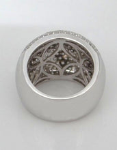 Load image into Gallery viewer, 750 18K WHITE GOLD 4.00ct PAVE DIAMOND WIDE BAND DOME STATEMENT RING