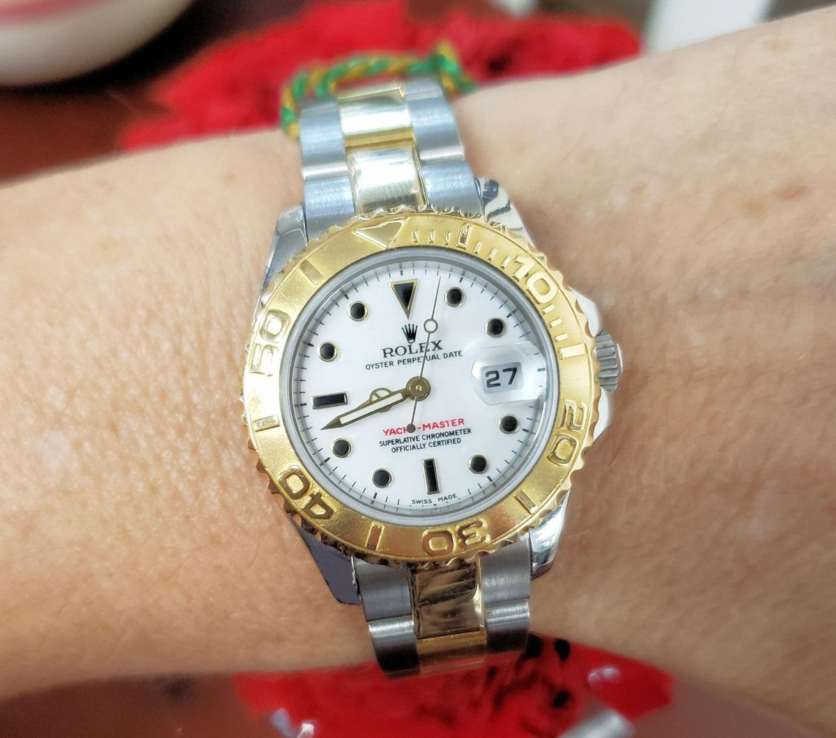 Rolex Ladies White Gold 29mm Yacht Master Watch ROLEX Ladies 29mm Platinum & Stainless Yachtmaster BOX  main image 2