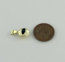 Load image into Gallery viewer, 14k Yellow Gold Blue Black Diamond Cut Eye Pendant