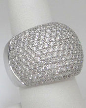 Load image into Gallery viewer, 750 18K WHITE GOLD 4.00ct PAVE DIAMOND WIDE BAND DOME STATEMENT RING