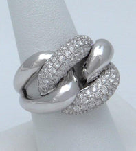 Load image into Gallery viewer, LADIES 18K WHITE GOLD 2.12CT DIAMONDS CABLE LINK STATEMENT DOME RING SI1-2 7 1/2