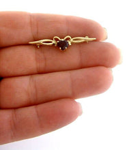 Load image into Gallery viewer, 14k Yellow Gold 1.00ct 6mm Heart Garnet January Bow Ribbon Pin Brooch