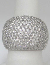 Load image into Gallery viewer, 750 18K WHITE GOLD 4.00ct PAVE DIAMOND WIDE BAND DOME STATEMENT RING