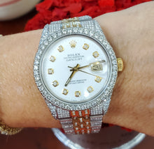 Load image into Gallery viewer, 36mm Rolex Datejust Two-Tone Custom Diamond Bezel Diamond Dial Pave Buckle 16013