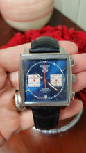 Load and play video in Gallery viewer, 39mm Tag Heuer Monaco Stainless Steel Chronograph Calibre 12 Date CAW2111 Watch