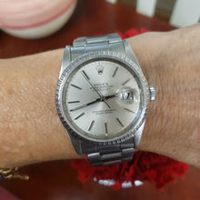 Load and play video in Gallery viewer, 36mm Rolex Datejust Stainless Steel Oyster Silver Dial Fluted Bezel Auto 16220