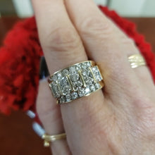 Load and play video in Gallery viewer, Mens 2.00ct Diamond Four Row Ring In 10k Yellow Gold