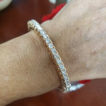 Load and play video in Gallery viewer, 10ct Natural Diamond Solid Hard Bangle Bracelet in 14k Yellow Gold