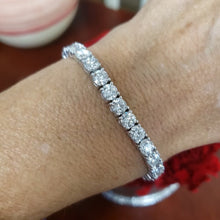 Load and play video in Gallery viewer, 16ct Lab Grown Diamond Tennis Bracelet in 14k White Gold VS1/EF