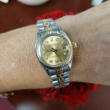 Load and play video in Gallery viewer, 1978 Ladies 26mm Rolex Datejust Two Tone Gold & Steel Jubilee Diamond 6917