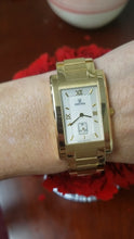Load and play video in Gallery viewer, 18K YELLOW GOLD FESTINA RECTANGLE TANK WATCH RARE MODEL F473-8628
