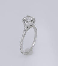 Load image into Gallery viewer, 750 18k White Gold 1.25ct Round Diamond Halo Eternity Band Engagement Ring