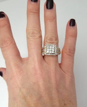 Load image into Gallery viewer, 14k Yellow Gold 2.00ct Princess Cut Round Diamond Invisible Set Engagement Ring