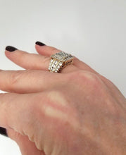 Load image into Gallery viewer, 14k Yellow Gold 2.00ct Princess Cut Round Diamond Invisible Set Engagement Ring